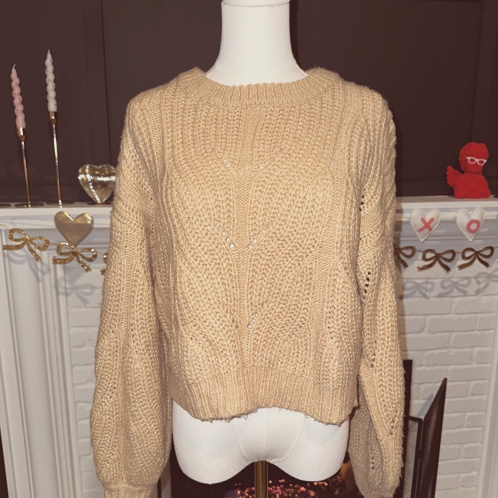Cropped Beige Sweater